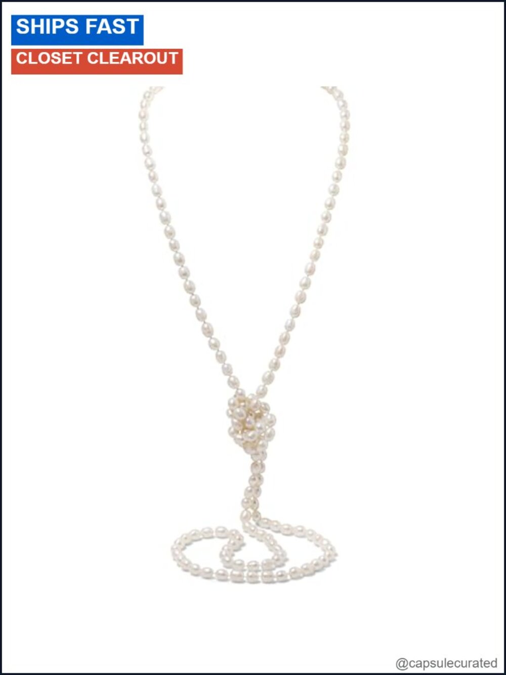 Genuine Freshwater Pearl Endless Strand Necklace 60" No Clasp Layering